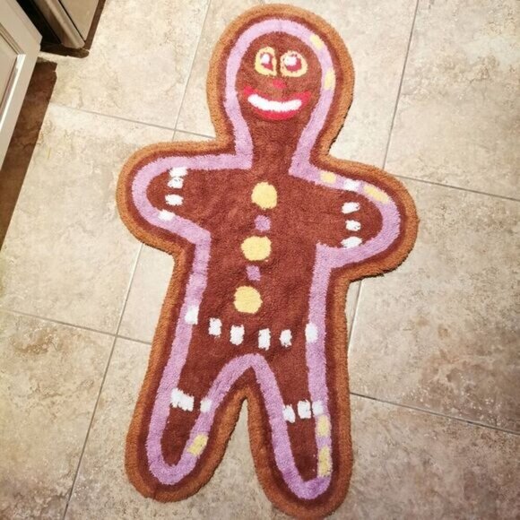 Gingerbread Man Rug Bath Mat Play, Holiday Christmas Secret Santa Gift - Picture 7 of 7